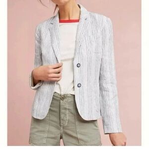 Anthropology Cartonier, Blue and White Striped Blazer by anthropology